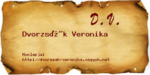 Dvorzsák Veronika névjegykártya